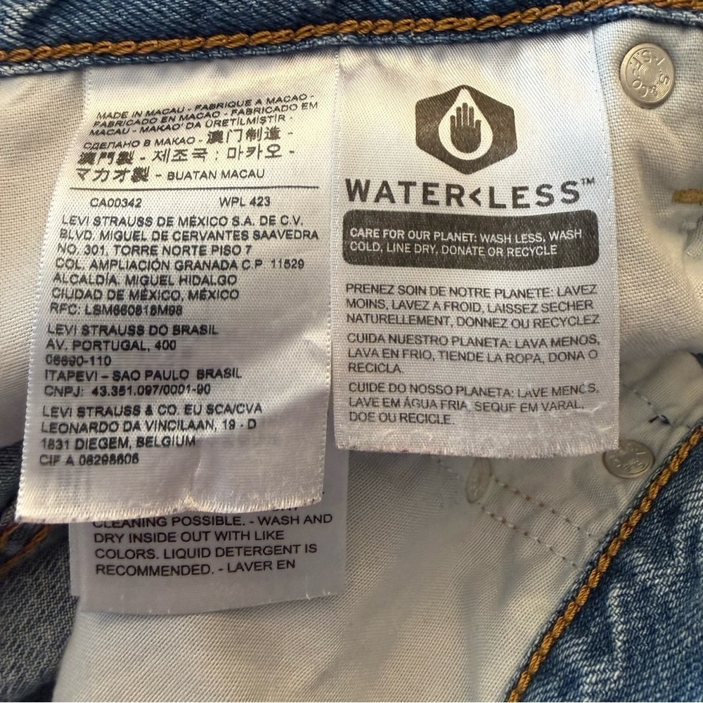 Levi’s Premium Ribcage Straight Ankle Jeans Women’s 31 High Rise Distressed Blue - Picture 4 of 14